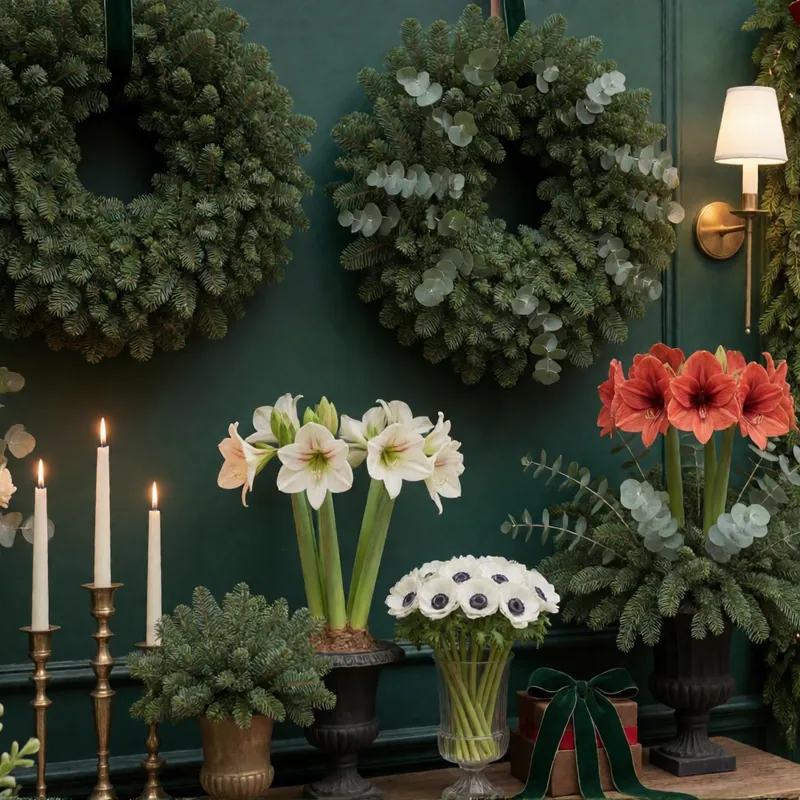 The shop dressed for December